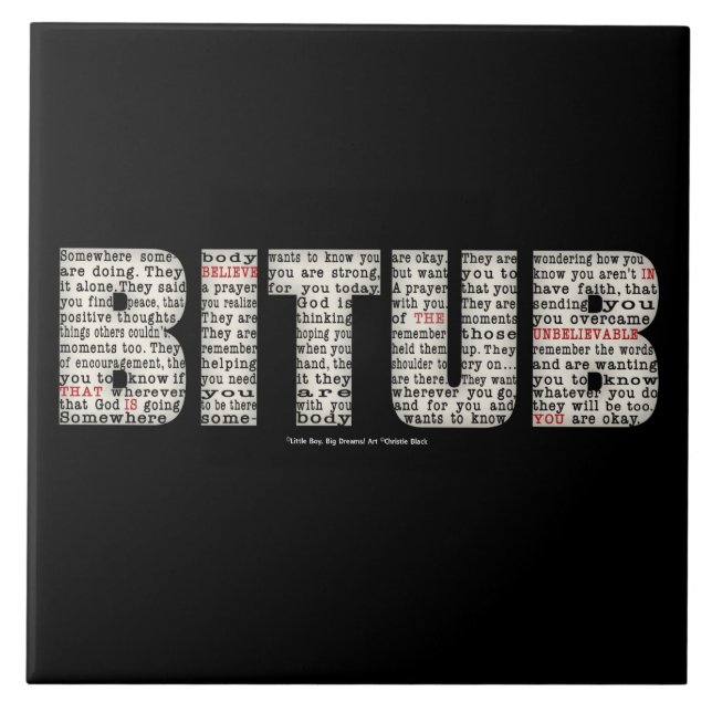 Somewhere Somebody (BITUB) Ceramic Tile (Front)