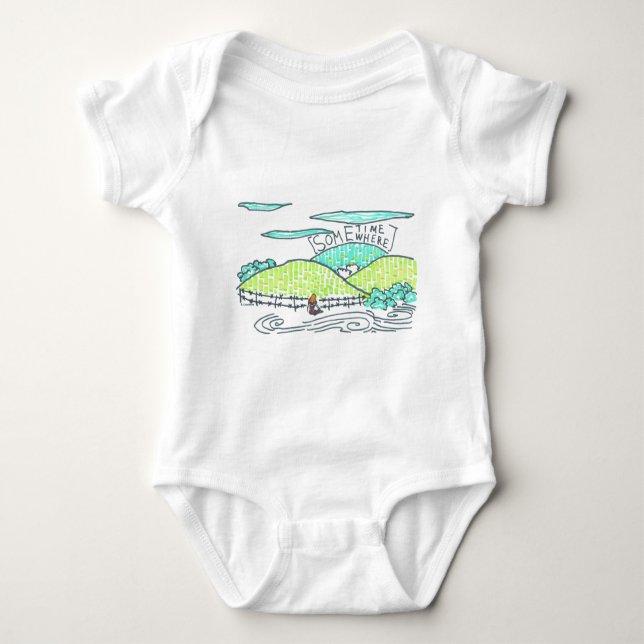 Somewhere / Sometime Baby Bodysuit (Front)