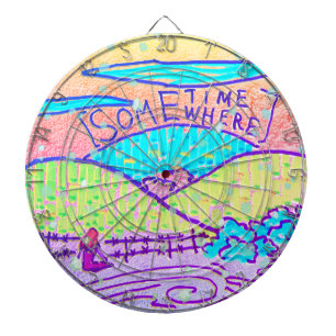 Somewhere / Sometime colorful doodle Dart Board
