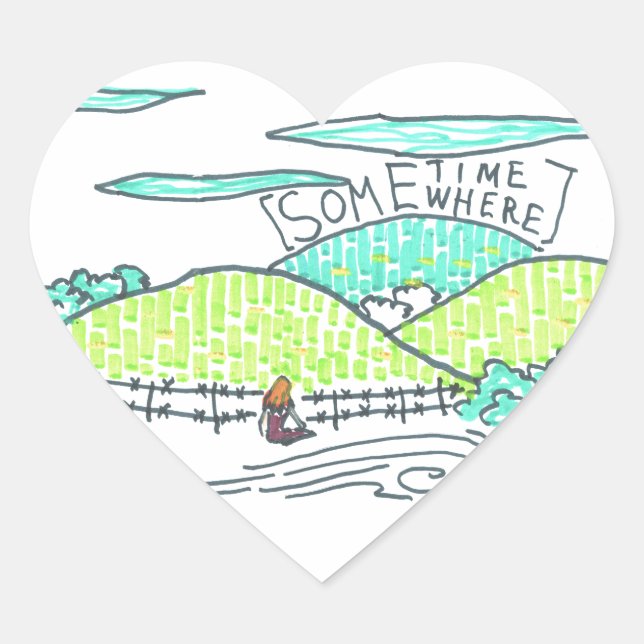 Somewhere / Sometime Heart Sticker (Front)