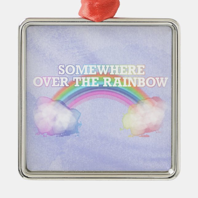 somewhere to over the rainbow metal ornament (Front)
