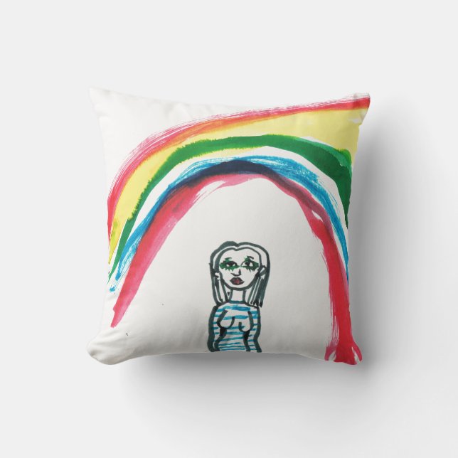 Somewhere Under A Rainbow Throw Pillow (Front)