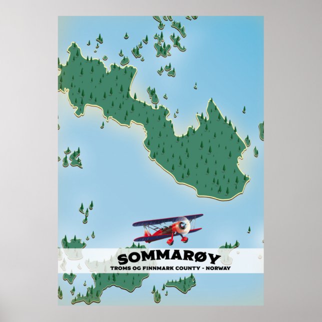 Sommarøy Norway travel poster map (Front)