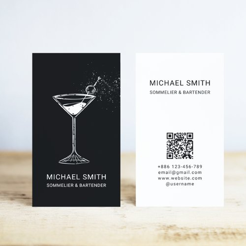 Sommelier Bartender Cocktail Nightclub Business Card