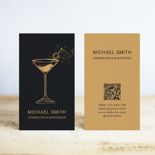 Sommelier Bartender Cocktail Nightclub Business Card