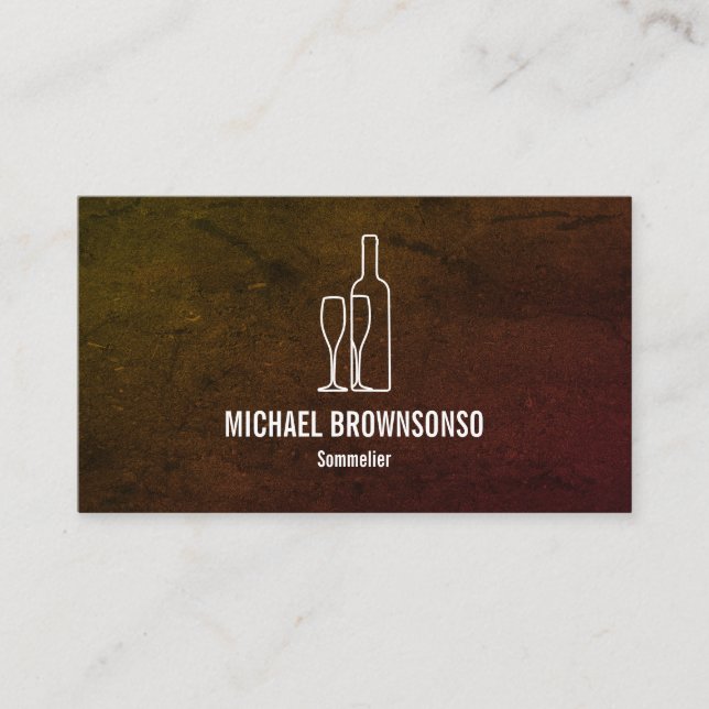 Sommelier Black Red Wine Bottle Business Card (Front)