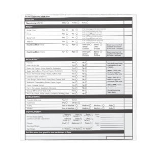 Sommelier Deductive Tasting Grid White Wine Blank Notepad