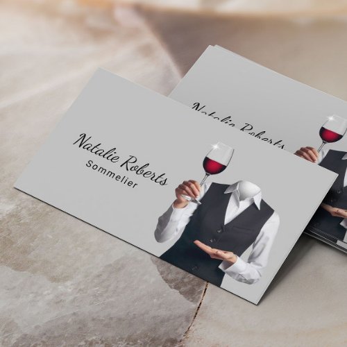 Sommelier Elegant Bartender Professional Wine Business Card