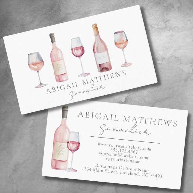 Sommelier Elegant Wine Business Card (Elegant Sommelier Wine Business Card)