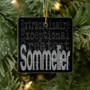 Sommelier Extraordinaire Ceramic Ornament