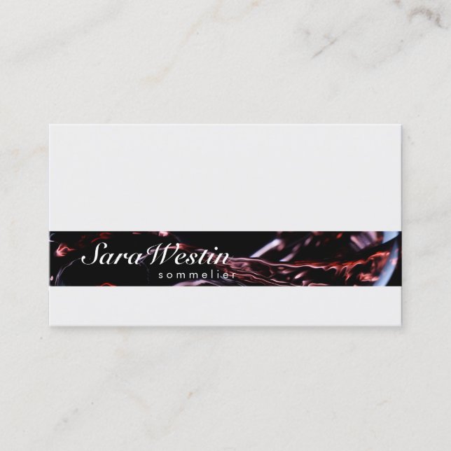 Sommelier Script Wine Flow Business Card (Front)