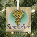 Sommelier Symbol Glass Ornament