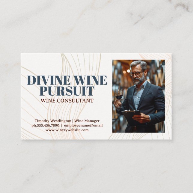 Sommelier Tasting Wines Business Card (Front)
