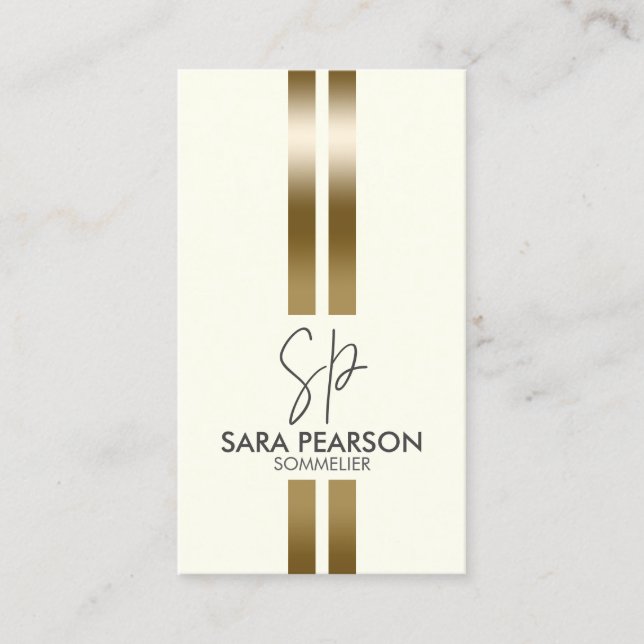 Sommelier Wine Connoisseur Monogram Business Card (Front)