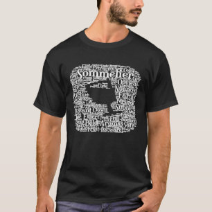 Sommelier Wine Glass Word Cloud Vineyard Winery T-Shirt