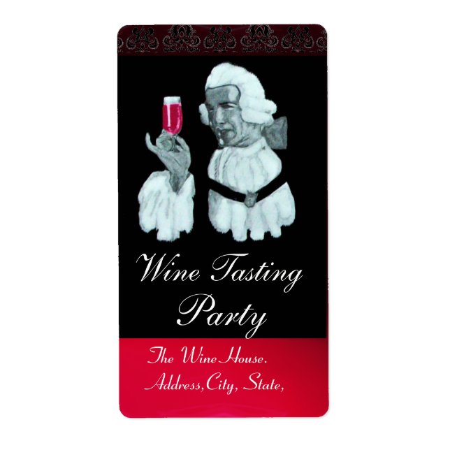 SOMMELIER WINE TASTING  PARTY,Damask Label (Front)
