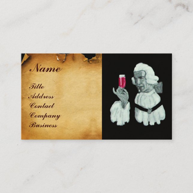 SOMMELIER WINE TASTING  PARTY,RED WAX SEAL BUSINESS CARD (Front)