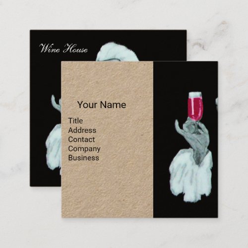 SOMMELIER WINE TASTING PARTYRED WAX SEAL Kraft Square Business Card