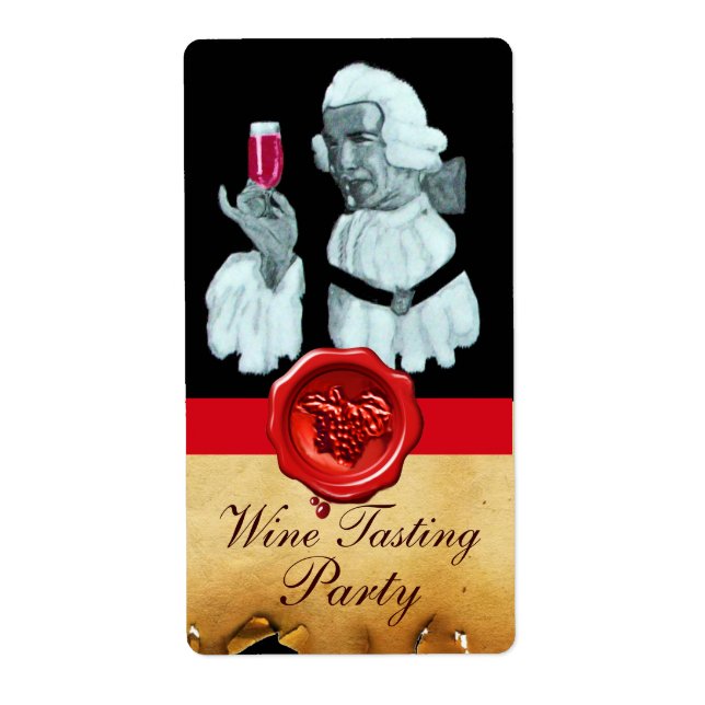 SOMMELIER WINE TASTING  PARTY,RED WAX SEAL LABEL (Front)