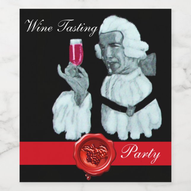 SOMMELIER WINE TASTING  PARTY,RED WAX SEAL LABEL (Single Label)