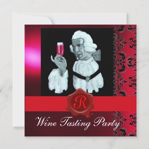 SOMMELIER WINE TASTING PARTY RED WAX SEAL MONOGRAM