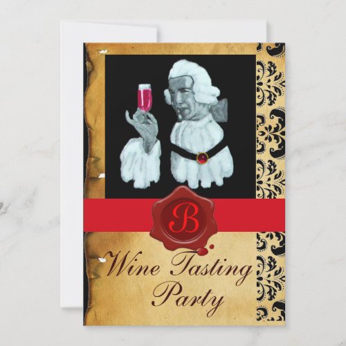 SOMMELIER WINE TASTING PARTY RED WAX SEAL MONOGRAM