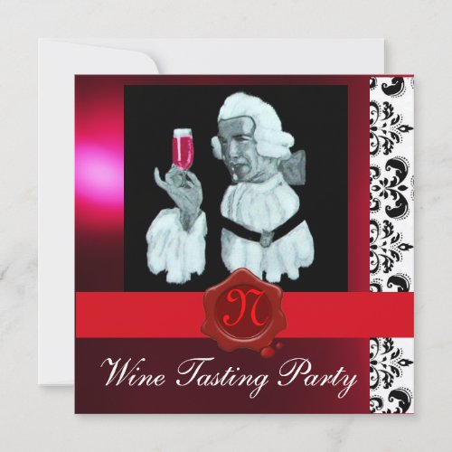 SOMMELIER WINE TASTING PARTY RED WAX SEAL MONOGRAM