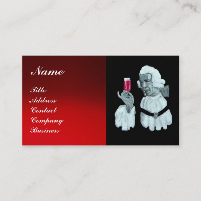 SOMMELIER WINE TASTING  PARTY,RED WAX SEAL,Pearl Business Card (Front)