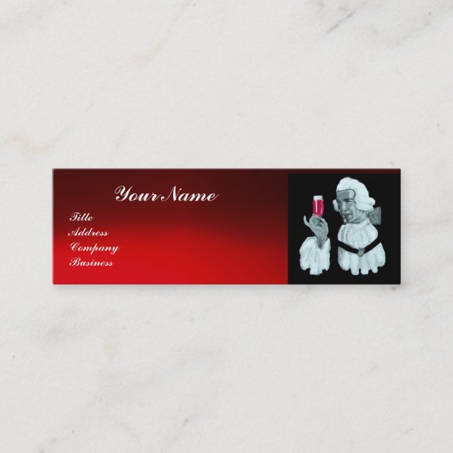 SOMMELIER WINE TASTING  PARTY,RED WAX SEAL,Pearl Mini Business Card (Front)