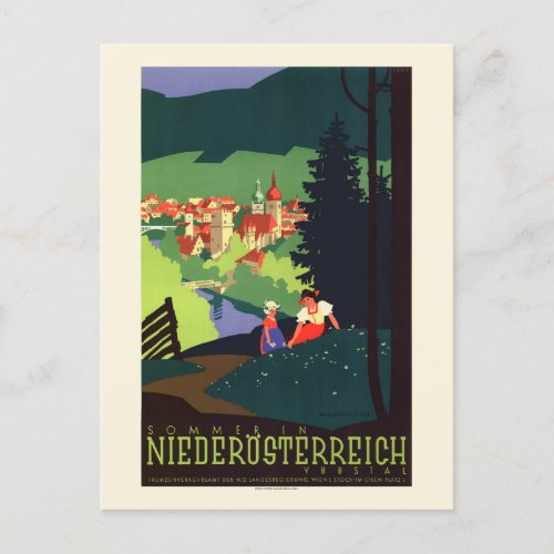 Sommer in Niedersterreich Austria Vintage Poster  Postcard