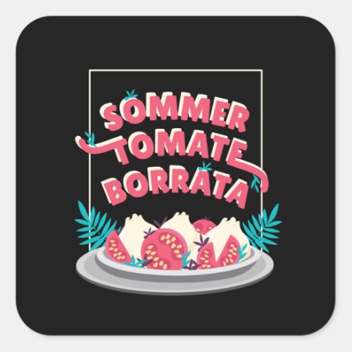 Sommer tomate burrata square sticker