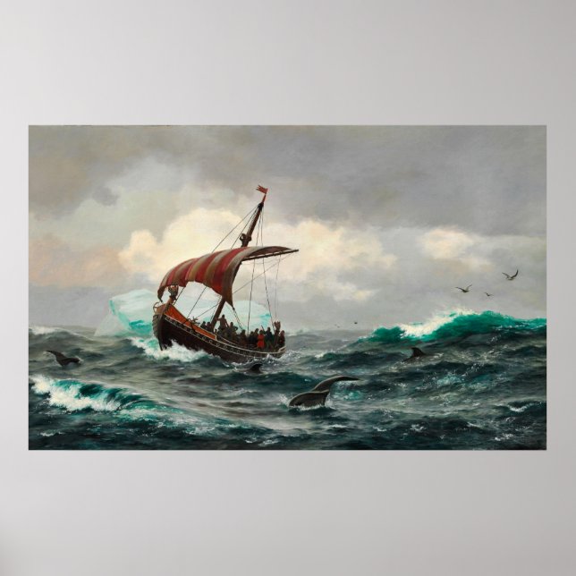 Sommernat under den Grønlandske Kyst circa Aar 100 Poster (Front)