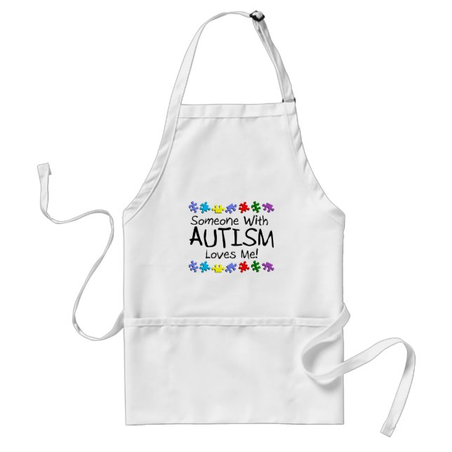 Somone With Autism Loves Me (PP) Adult Apron (Front)
