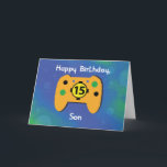 Son 15 Year Old Birthday Gamer Controller Card<br><div class="desc">You are all getting ready for an upcoming 15th birthday celebration. But wait,  aren’t you forgetting something? Yes you are if you don’t order a copy of this card now! Yes this is a great card to give the video gamer son you got.</div>