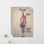 Son 15th Birthday Abstract Giraffe Holiday Card<br><div class="desc">A very colorful giraffe dressed as a 15year old might,  in an abstract pattern for your son who is turning 15 years old.
Appropriate verse on the back to celebrate this milestone.</div>