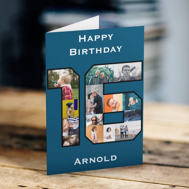 Son 16th Birthday Photo Card (Creator Uploaded)