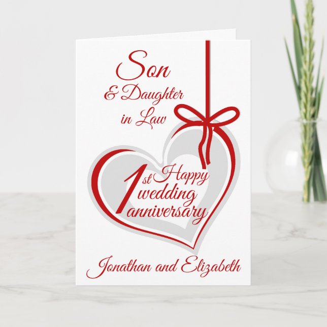 Son 1st Wedding Anniversary Card (Front)