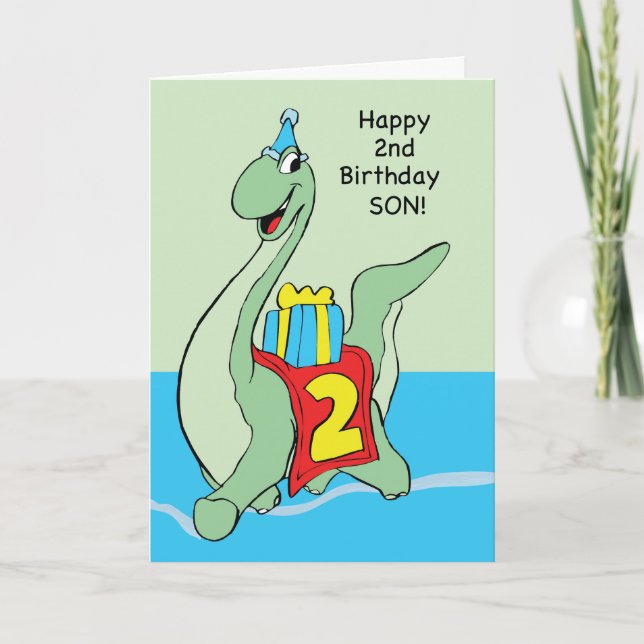 Son, 2nd Birthday Dinosaur Card (Front)