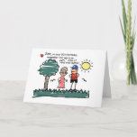 Son 50th Birthday Humorous Stick Figures Card<br><div class="desc">This cute card from Mom show her passing on her cute wisdom as her son turns 50 years old!</div>