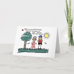 Son 50th Birthday Humorous Stick Figures Card