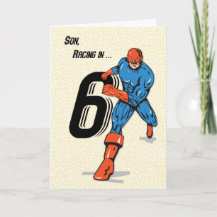 Son 6th Birthday Superhero Card
