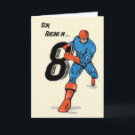 Son 8th Birthday Superhero Card<br><div class="desc">On the front of this card you will see the number “8” and a superhero. The superhero racing in to get your 8th birthday message for your son on time for his celebration that will be happening very soon.</div>