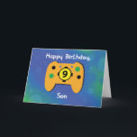 Son 9 Year Old Birthday Gamer Controller Card<br><div class="desc">When you are wondering for a great way to greet a great gamer son on his upcoming 9th birthday then you are looking at it already. Simply gift him with this game controller card and he will surely have the best gift he ever get on his special day.</div>