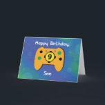 Son 9 Year Old Birthday Gamer Controller Card<br><div class="desc">When you are wondering for a great way to greet a great gamer son on his upcoming 9th birthday then you are looking at it already. Simply gift him with this game controller card and he will surely have the best gift he ever get on his special day.</div>