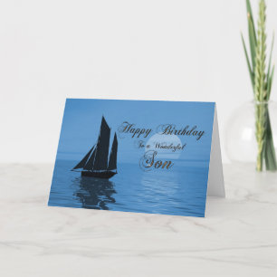 Son, a moonlight yacht birthday card