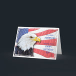 Son, American birthday card<br><div class="desc">For a son. A great birthday card for a real American patriot. Featuring an American bald eagle and flag.</div>