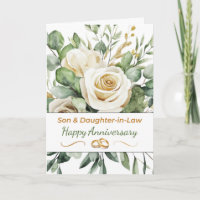 Son and Daughter in Law Anniversary Elegant Roses
