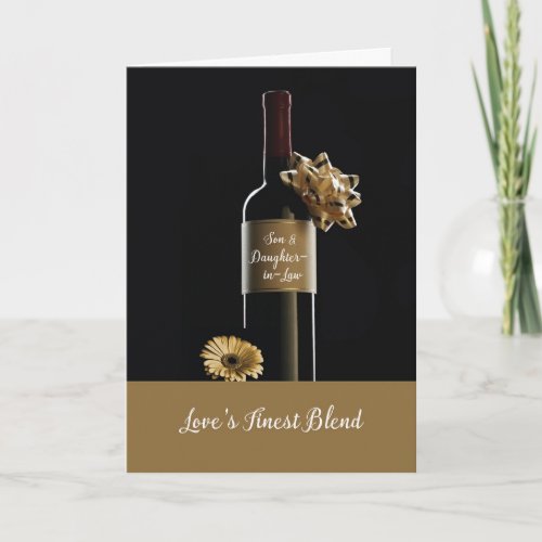 Son and Daughter in Law Anniversary Wine Bottle Card