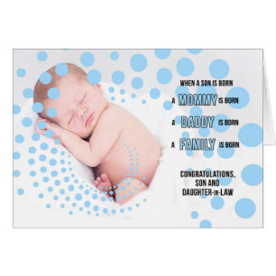 Son and Daughter in Law Baby Boy Congratulations Cards