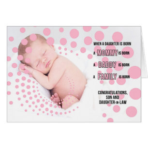 Son and Daughter in Law Baby Girl Congratulations Cards